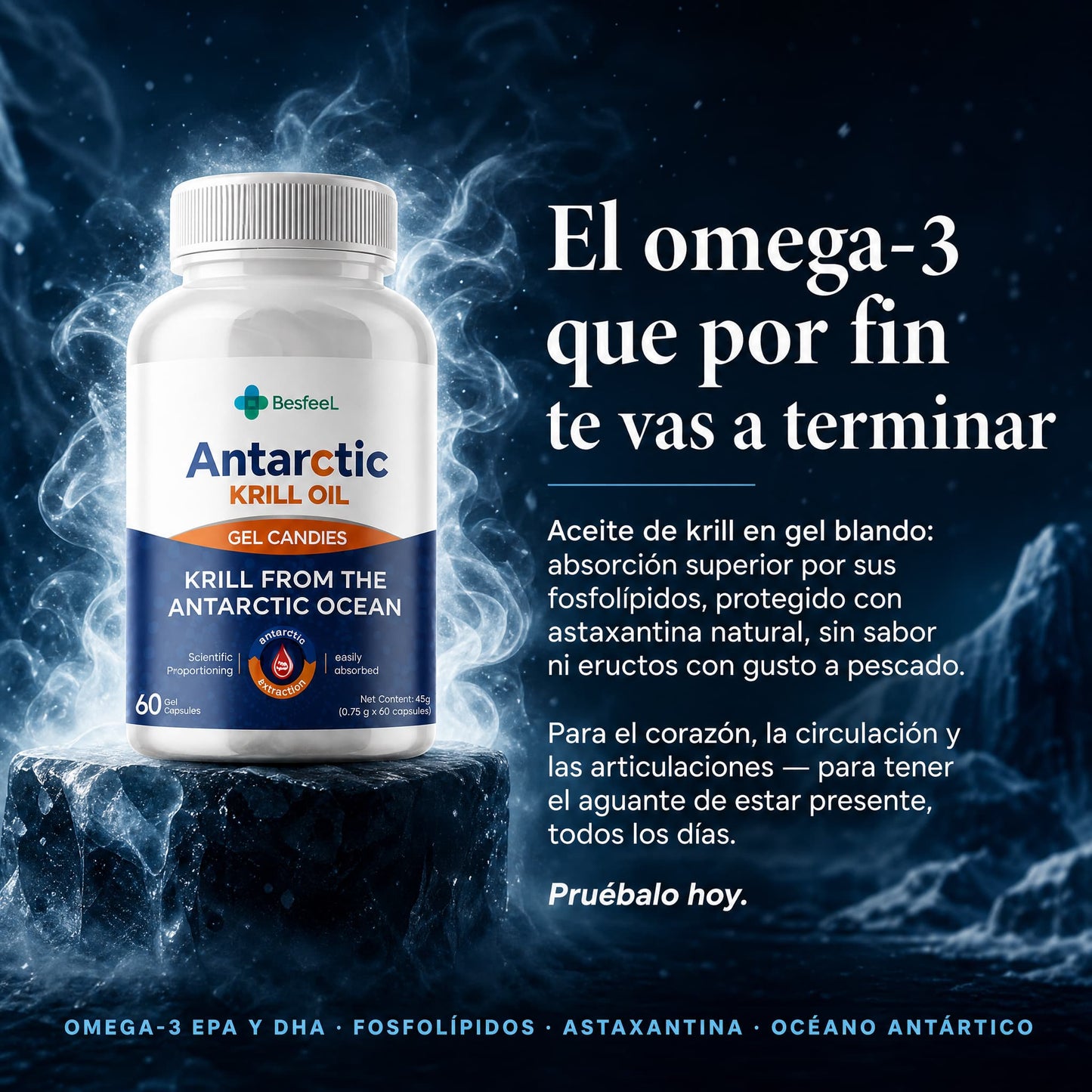 Cápsulas Multi-Efecto Besfeel para Hombre – Soporte Herbal para Días Activos, 60 Uds