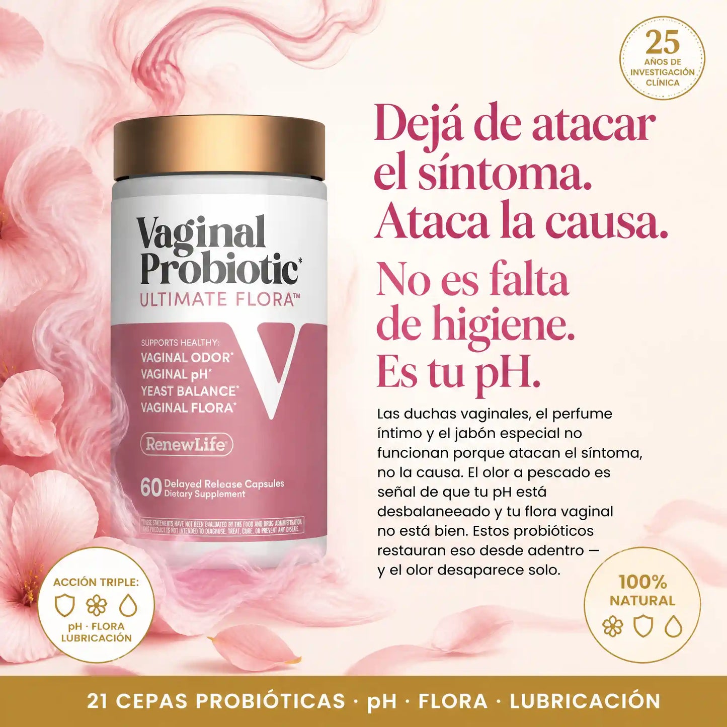 RenewLife Ultimate Flora™ — Regula tu pH, el olor se va solo
