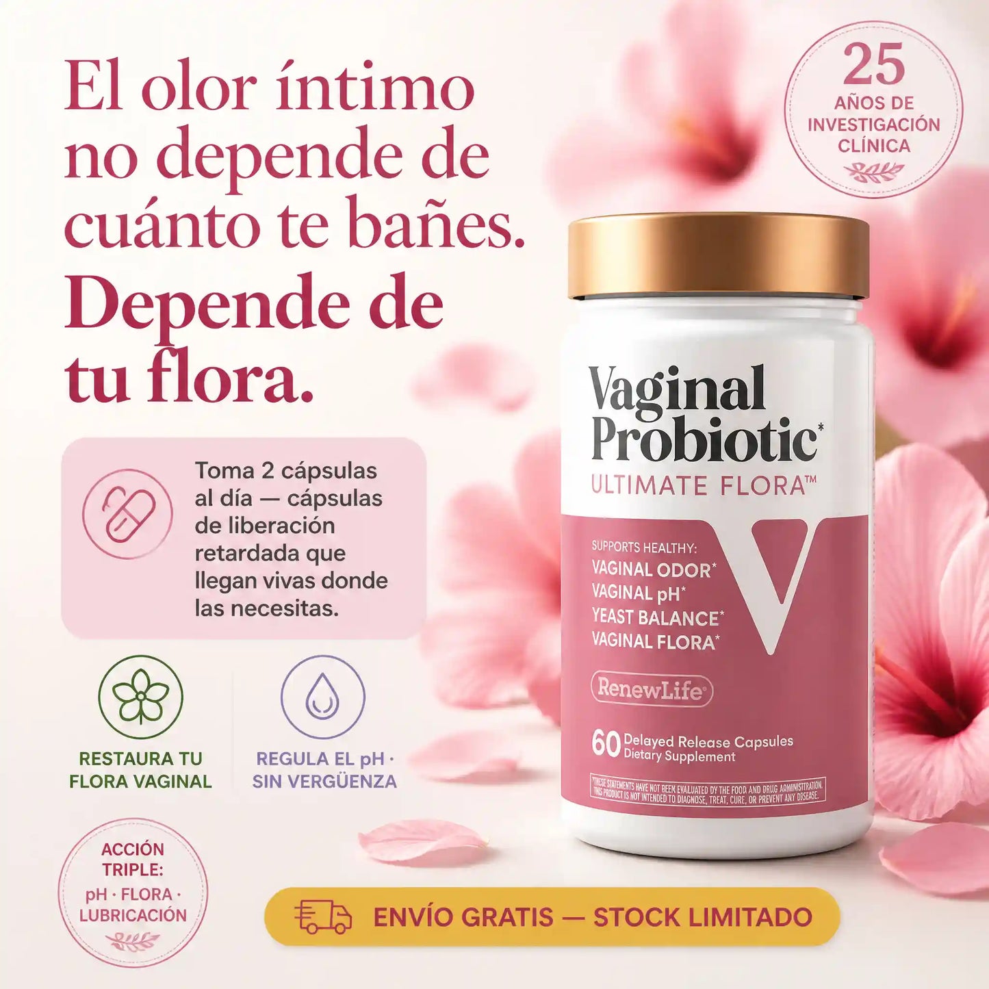 RenewLife Ultimate Flora™ — Regula tu pH, el olor se va solo