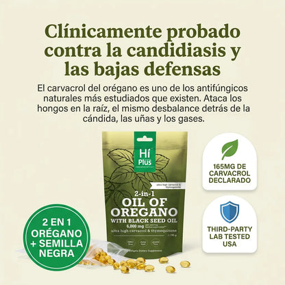HiPlus Nutrition Oregano Oil with Black Seed Oil Softgels | Immune Support,Antioxidant Boost | with Black Seed Oil & High Carvacrol | Non-GMO, Plant-Based | 300 Count
